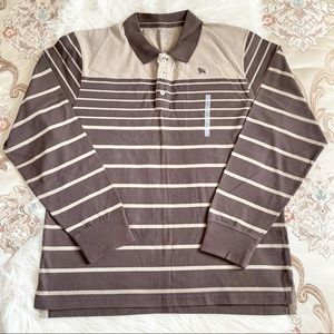 Old Navy Men’s Long Sleeve Striped Brown Tee NWT XL